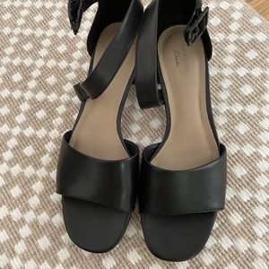 Clarks Black Leather Sandal
